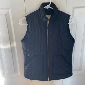 J. Crew Black Quilted Vest